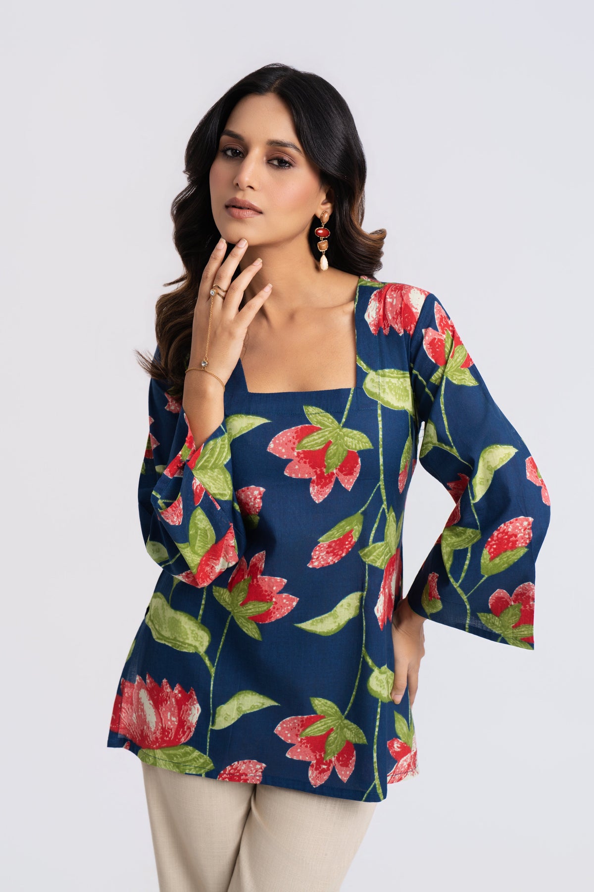 Lotus Square Neck Kurti
