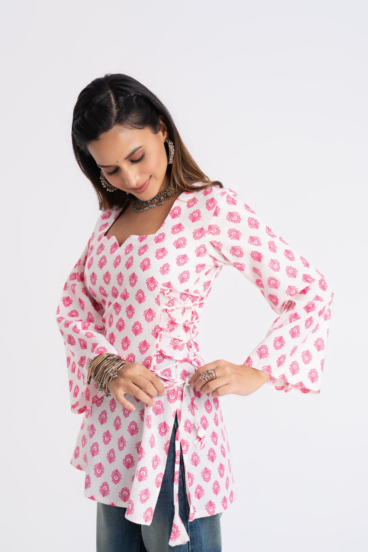 Gulabi Corset Tie-Up Kurti