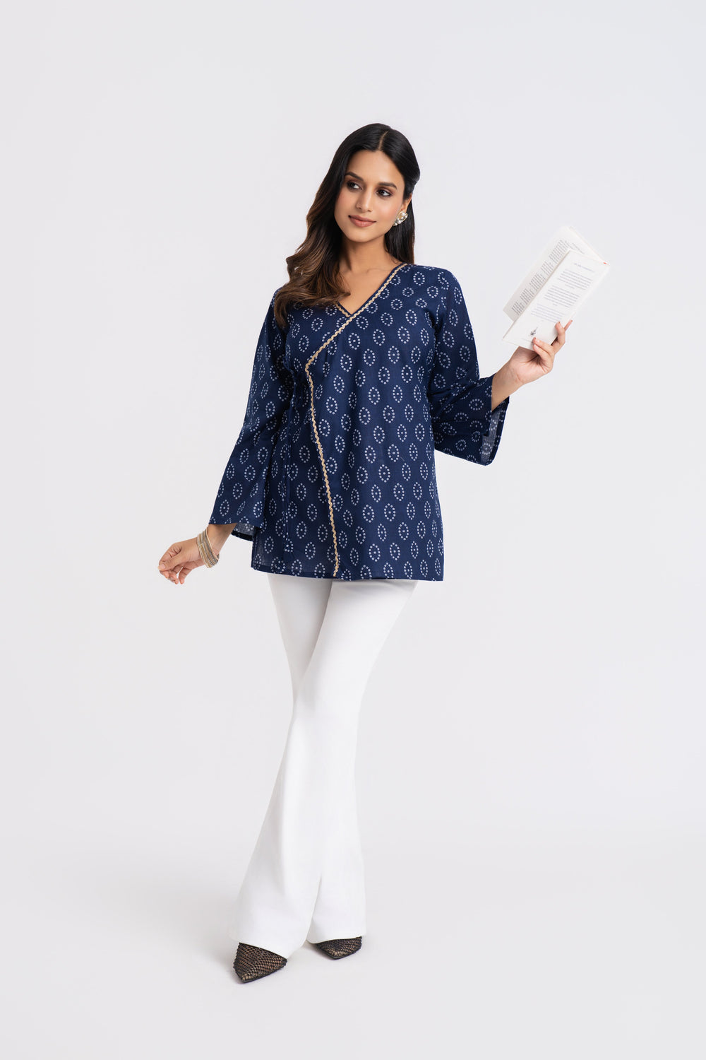 Saaya Tie-Front BellSleeves Kurti