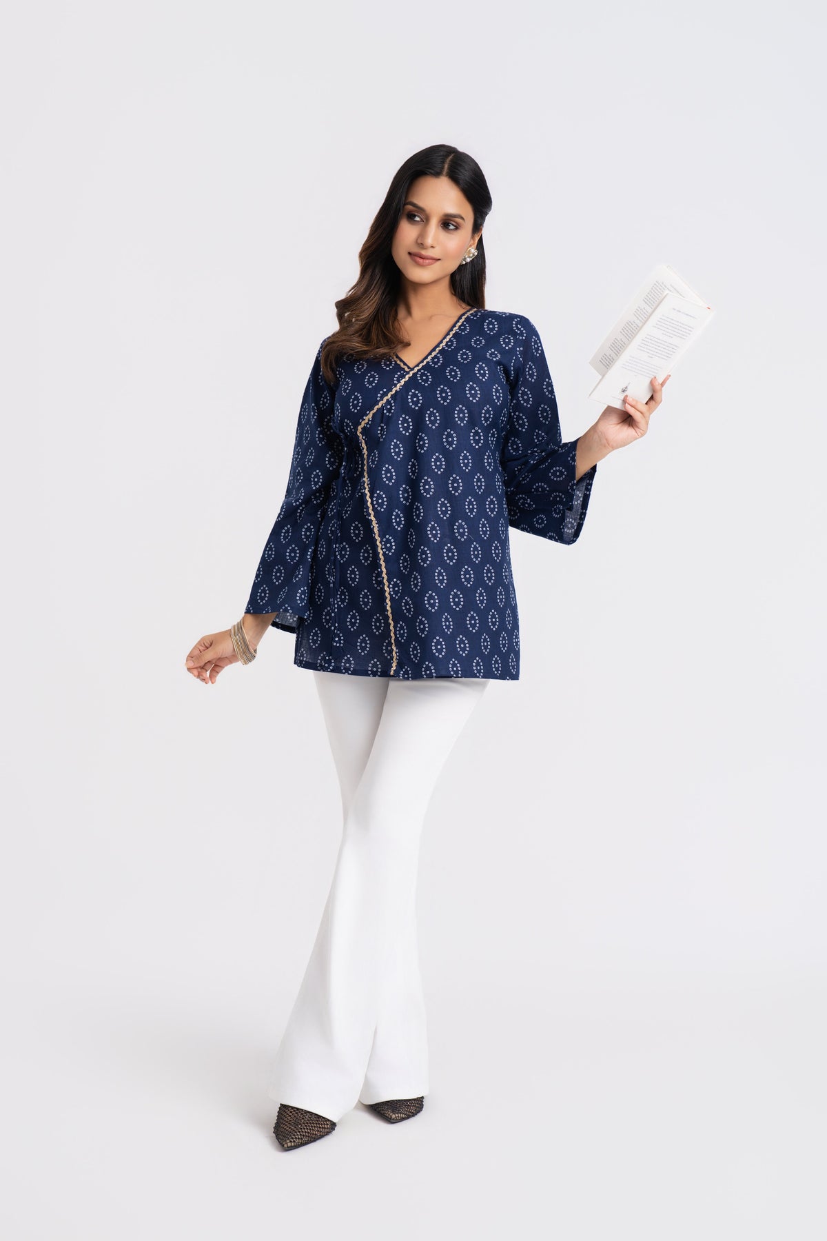 Saaya Tie-Front BellSleeves Kurti
