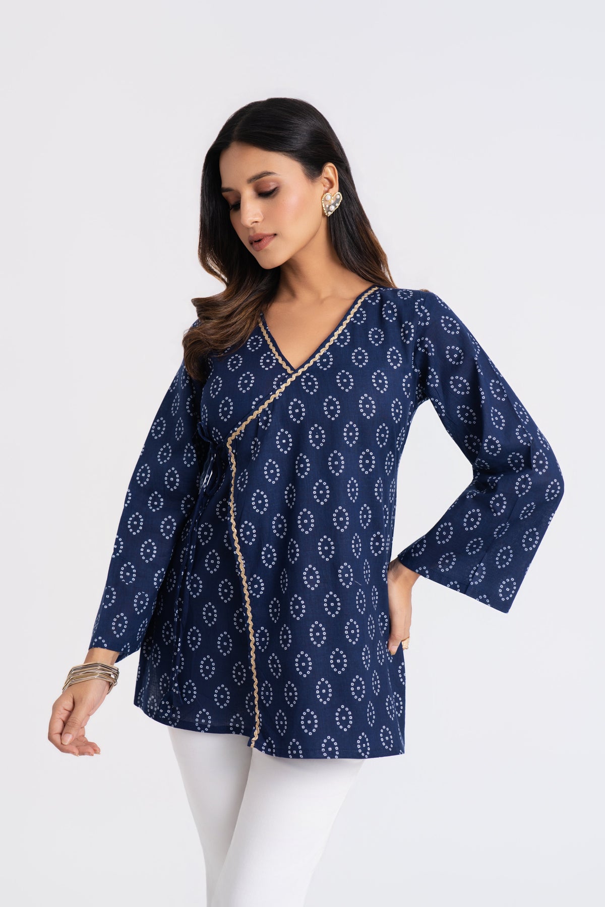 Saaya Tie-Front BellSleeves Kurti
