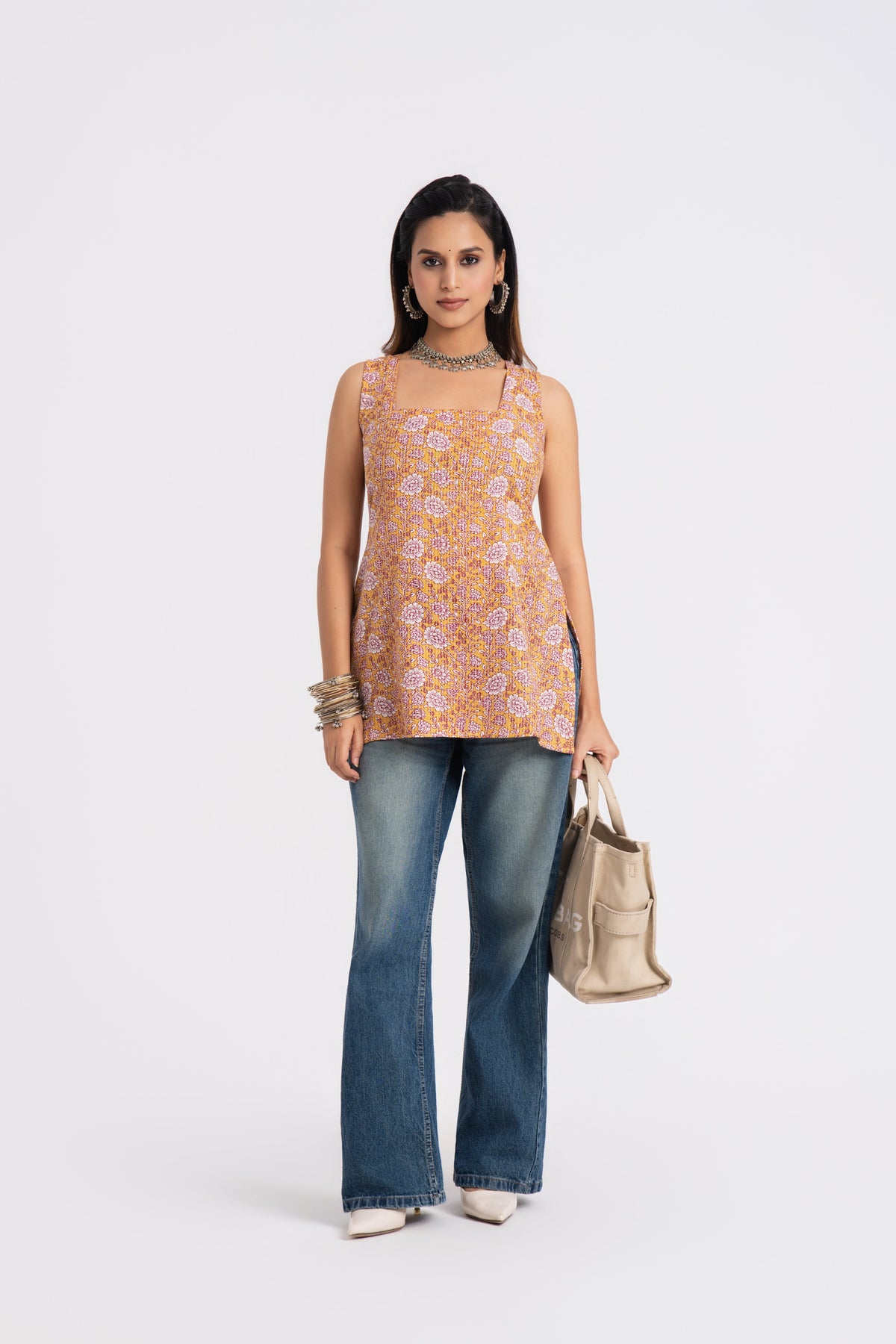 Bloom Square Sleeveless Kurti