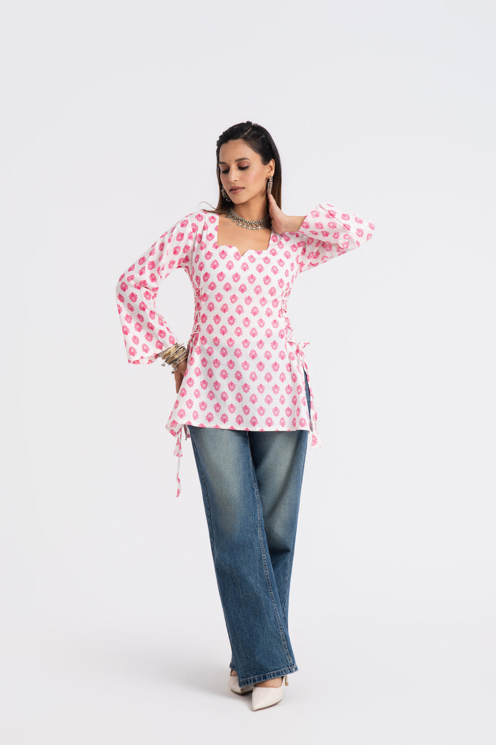 Gulabi Corset Tie-Up Kurti
